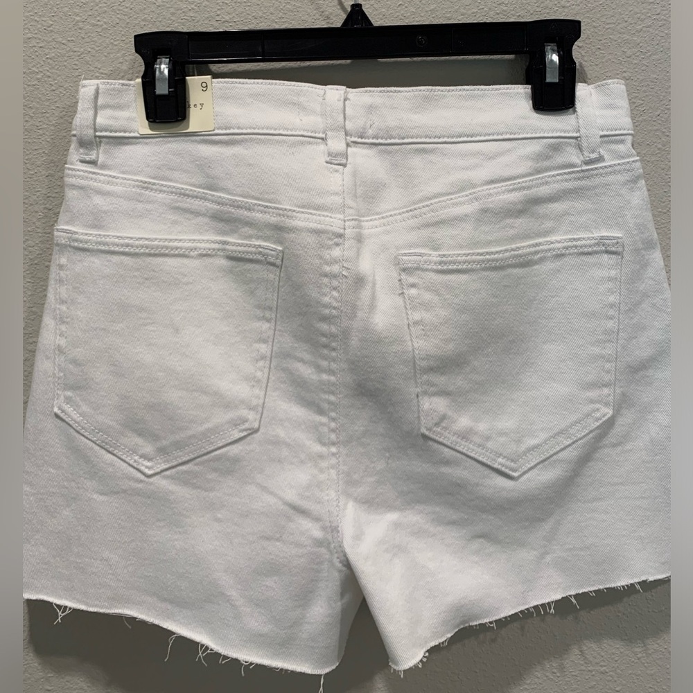 NWT Copper Key White Denim Jean Shorts Raw Hem Jorts - Picture 2 of 3